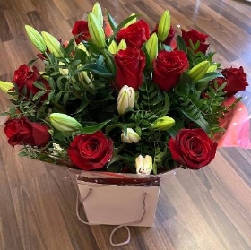 Sweet Rose & Pink Lily Bouquet