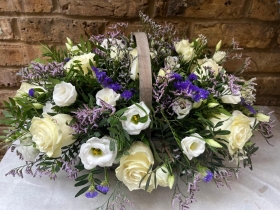 Large Scented purple and White Basket